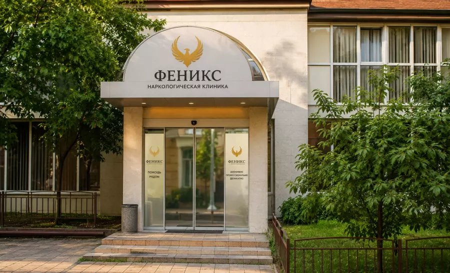Вход в наркологическую клинику «Феникс» в Холмске